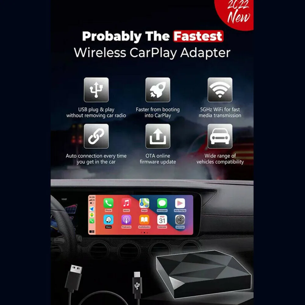 

Video Player Carplay Dongle Box Assembly Car For IOS Adapter Multimedia Replacement Video Wired To Wireless New