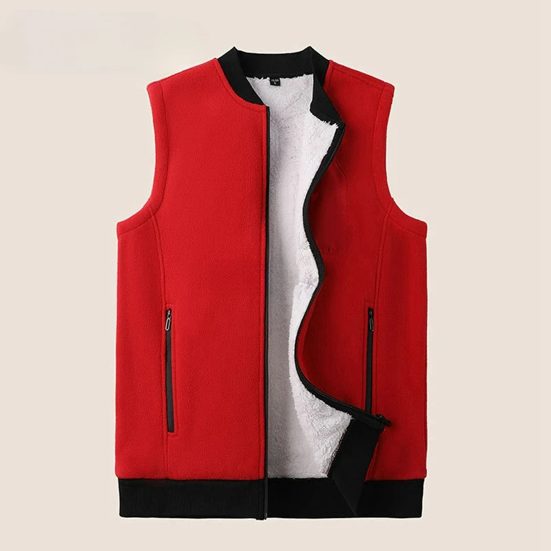 

Autumn Spring 8XL 140kg Large Size Vests 7XL 6XL Loose Fleece Sleeveless Jackets