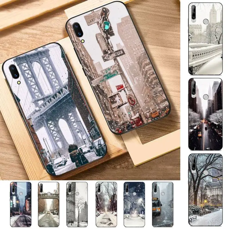 

Winter New York Central Phone Case for Huawei Y 6 9 7 5 8s prime 2019 2018 enjoy 7 plus