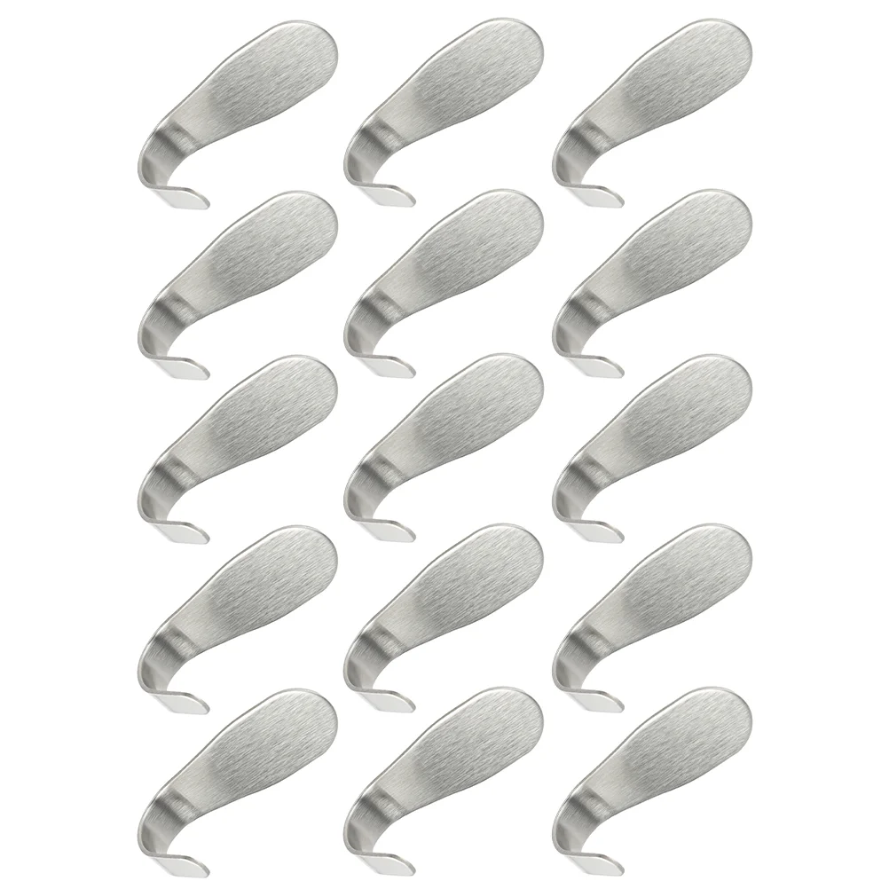 

15pcs Powerful Hooks Stainless Steel Sticky Hooks Wall-mounted Hooks for Kitchen