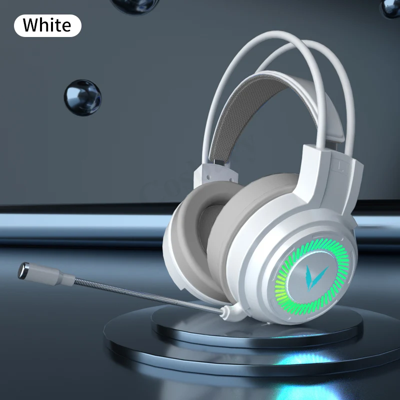 hot gaming headset gamer headphones 7 1 surround sound stereo wired earphones usb microphone colourful light for pc laptop ps4 free global shipping