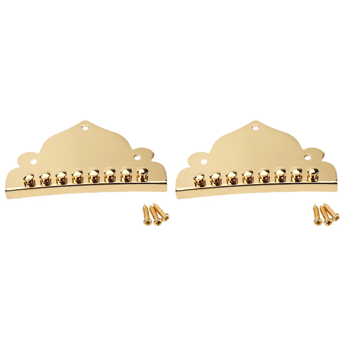 

2pcs QB01 Golden Metal Mandolin Tailpiece Parts for 8 String Mandolin Guitar