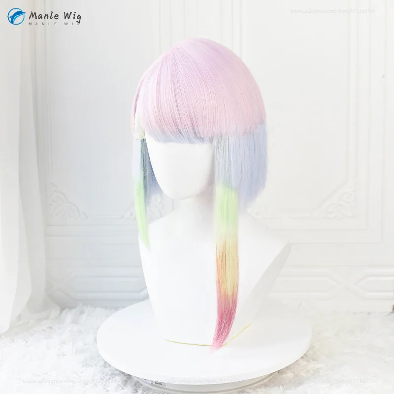 Парик для косплея аниме Люси короткие термостойкие синтетические волосы