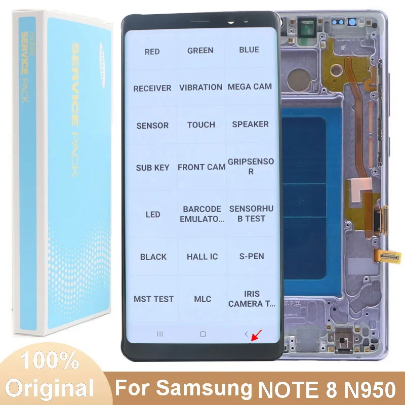 

Original Note8 AMOLED Display With Frame For Samsung Galaxy NOTE 8 N950 SM-N950U SM-N950F/DS LCD Touch Screen Digitizer Assembly