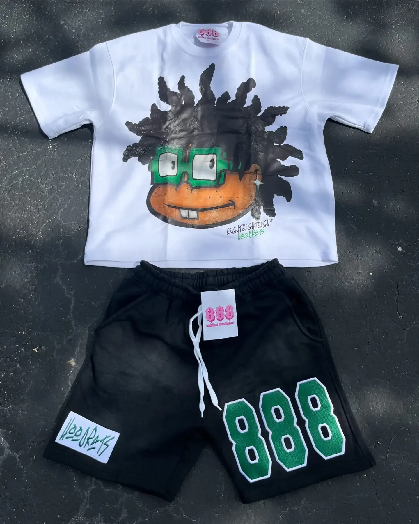 Футболка Y2K мужская хлопковая с принтом свободный топ и шорты в стиле ретро