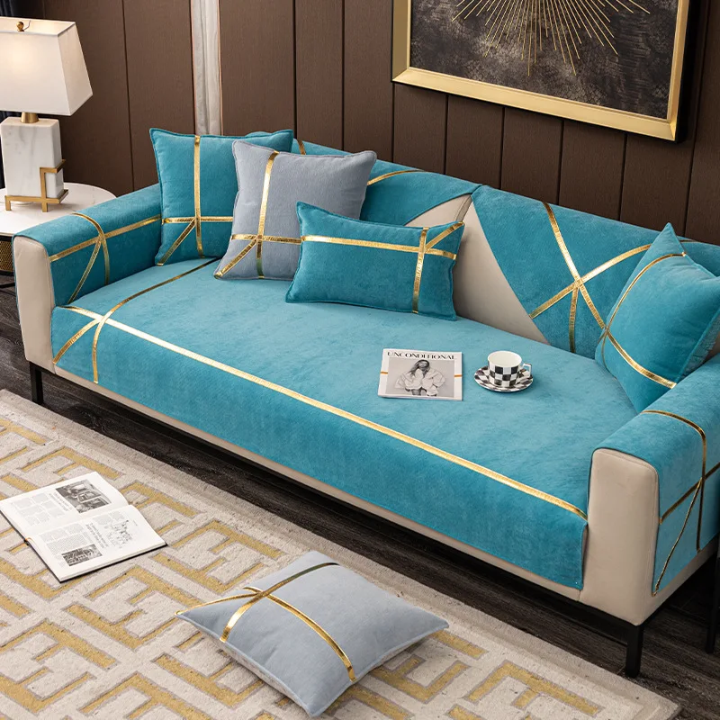 

Euro Luxury Chenille Sofa cushion cover solid color Sofa cover cloth fabric custom slipcover