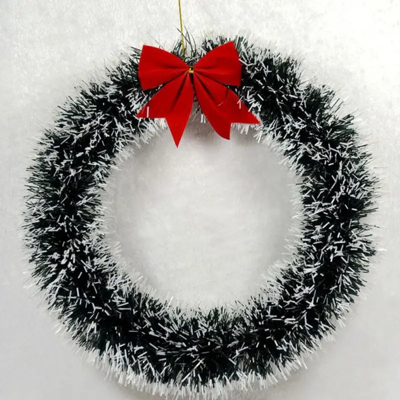 Рождественский венок с бантом на дерево украшения для передней двери оконный
