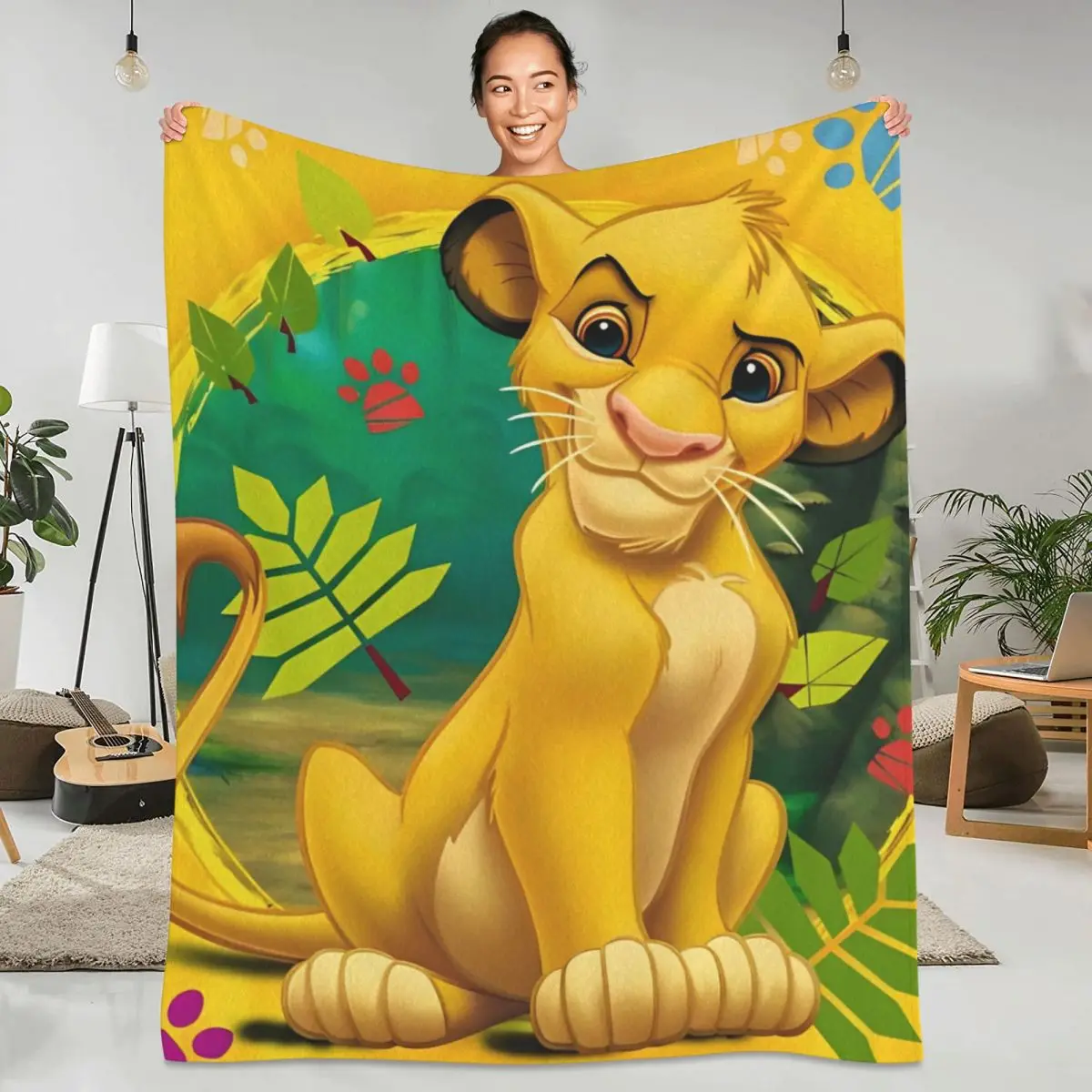 Симба Король Лев теплое мягкое одеяло американский анимированный фильм пикник