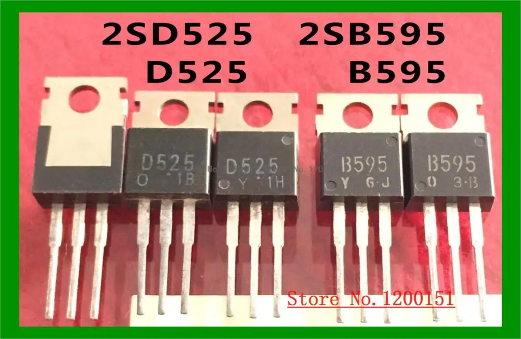 10 шт./лот = 5 пар 2SD525 2SB595 D525 B595 100 В/5 А to220