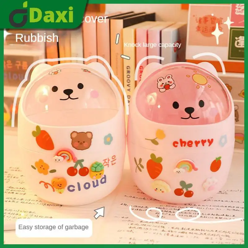 

Storage Tools Garbage Basket Kawaii Cute Stationery Storage Box Pp Ins Garbage Bin Student Supply Trash Can Cartoon Creative