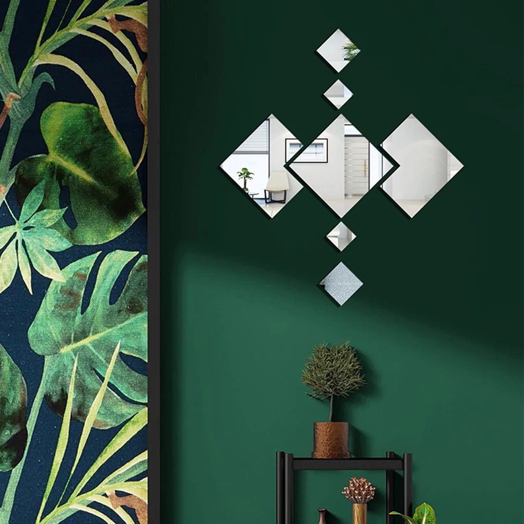 

Зеркальные настенные наклейки «сделай сам», самоклеящиеся серебряные наклейки с гладкой поверхностью высокой вязкости для гостиной, спаль...