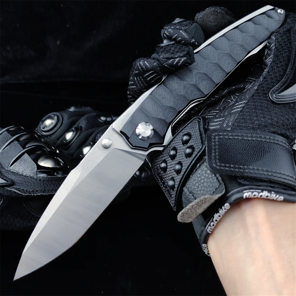

Outdoor Folding Pocket Knife D2 Steel Outdoor Camping Hunting Hiking EDC Tool Ball Bearing Non-Slip G10 Handle Knives EDC Tool