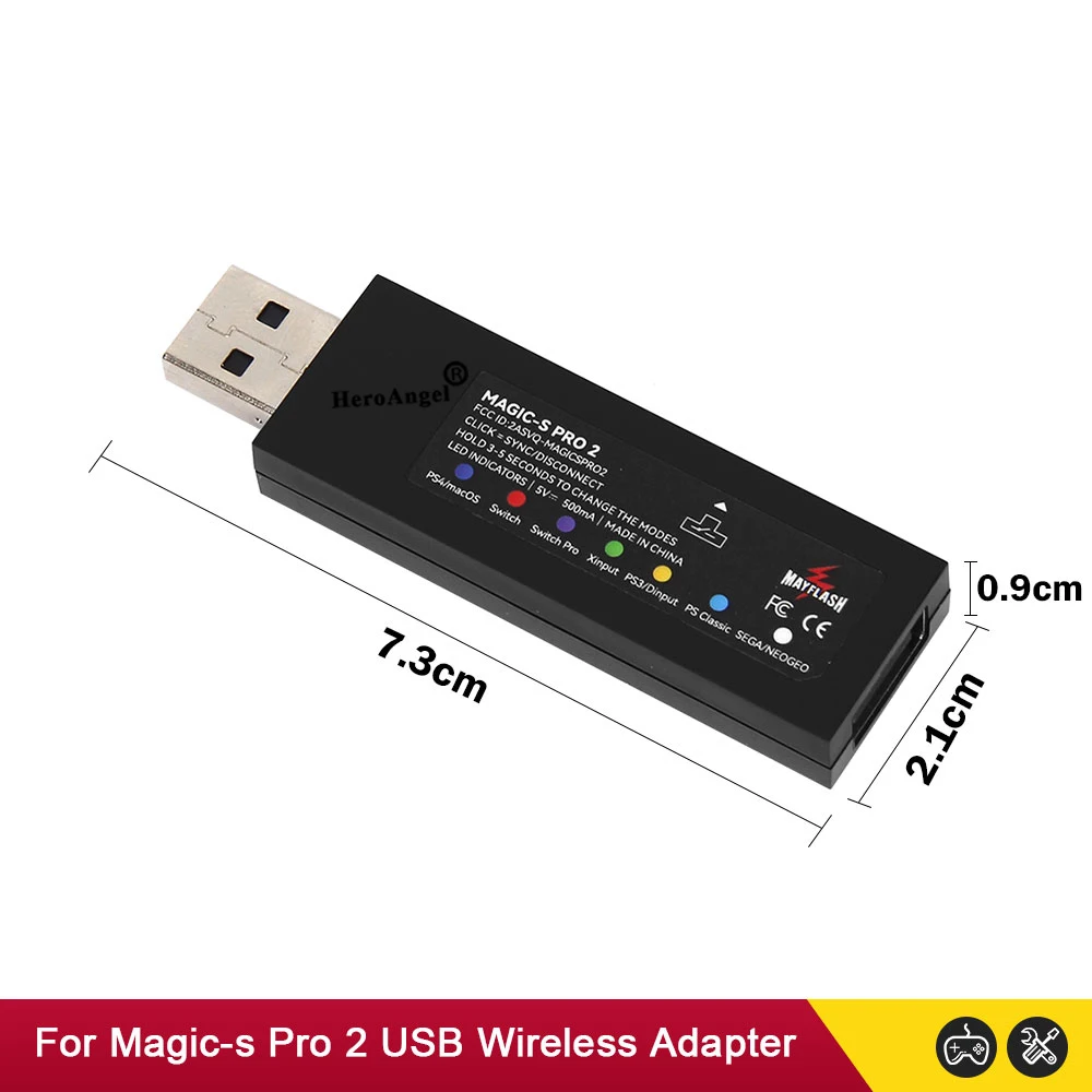 Беспроводной USB-адаптер Mayflash Magic-S Pro 2 для контроллеров PS4/PS3/Xbox One Nintendo Switch/PC/NEOGEO MINI -