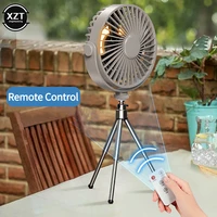 mini portable ceiling fan remote control 360%c2%b0 rotation tripod stand floor table fan for camping home night light