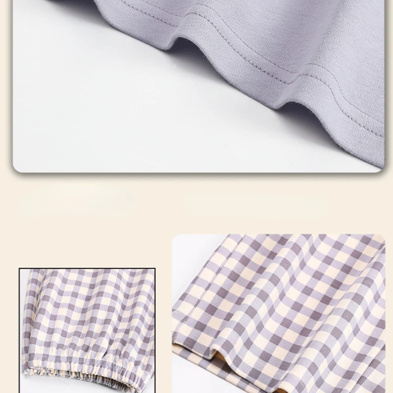 Pajamas for Men's Spring and Summer Ice Silk Short-sleeved Thin Section Cool Feeling Three Pieces Suit Breathable Soft Sleepwear