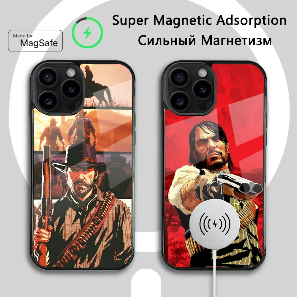 R-Red Dead R-Redemption RDR 2 Phone Case For iPhone 16 15 14 13 12 11 Plus Pro Max Mini Magsafe Magnetic Wireless Charging
