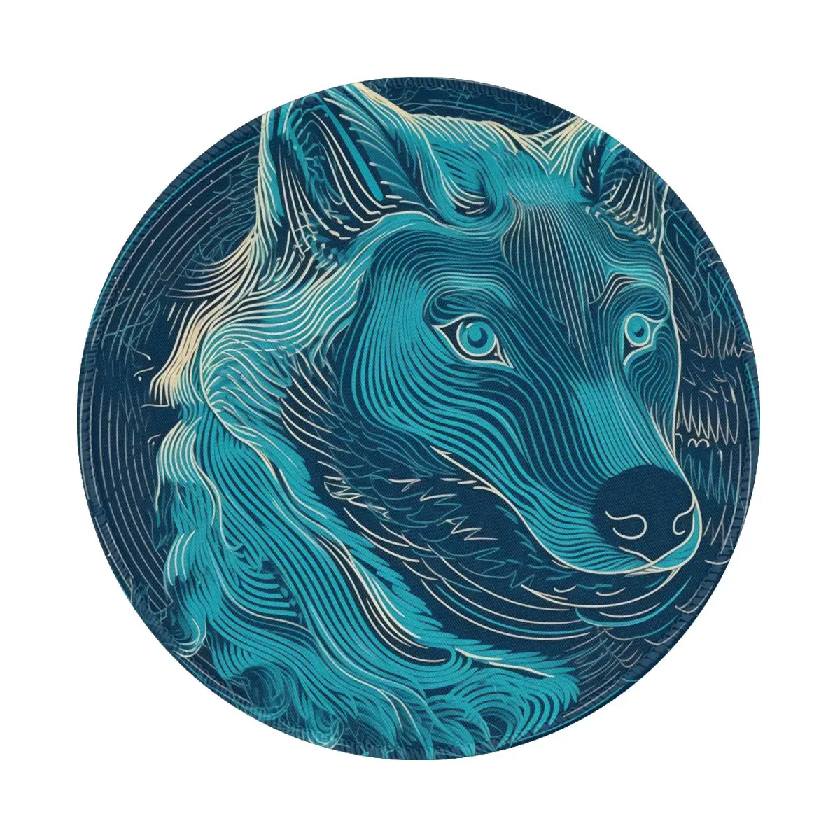 

Wolf Mouse Pad Psychedelic Lines Portraits Kawaii High Quality Mousepad Office Picture Armrest Rubber Mouse Mat
