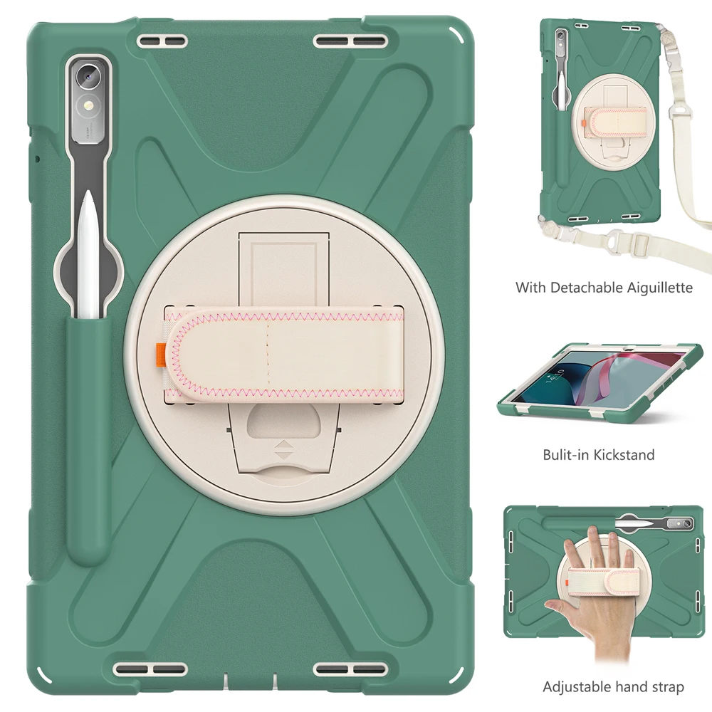 

Case for Lenovo Pad Pro 11.2 2022 TB138FC TB132FU TB 138F 132F Shoulder Strap Rotate Stand Tablet Cover Shockproof Silicon Funda