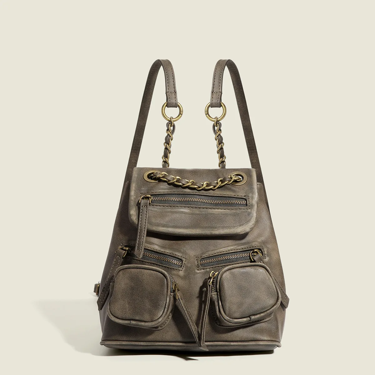 

Модный рюкзак из искусственной кожи для женщин, винтажная сумка на плечо с цепочкой, вместительный дорожный ранец, школьные сумки для девочек