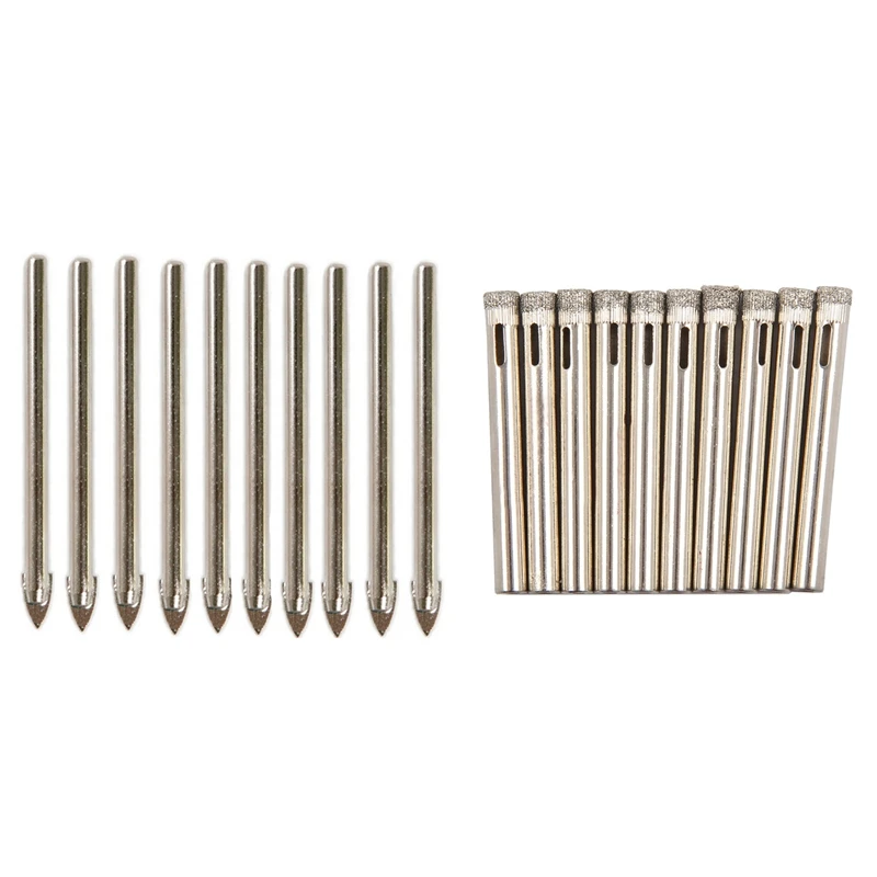 

Big Deal 10 X Diamond Holesaw Tile Glass Slate Porcelain Marble Drill & 10PCS Spear Point Head Ceramic Marble Tile Glass Drill