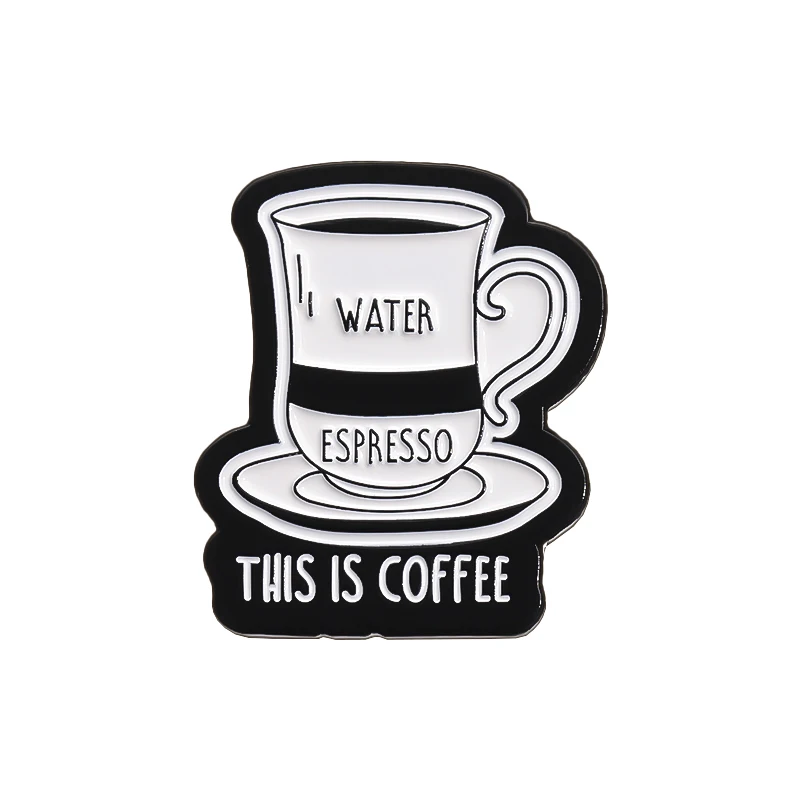 Эмалированная брошь на лацкан с изображением эспрессо воды это кофе значки