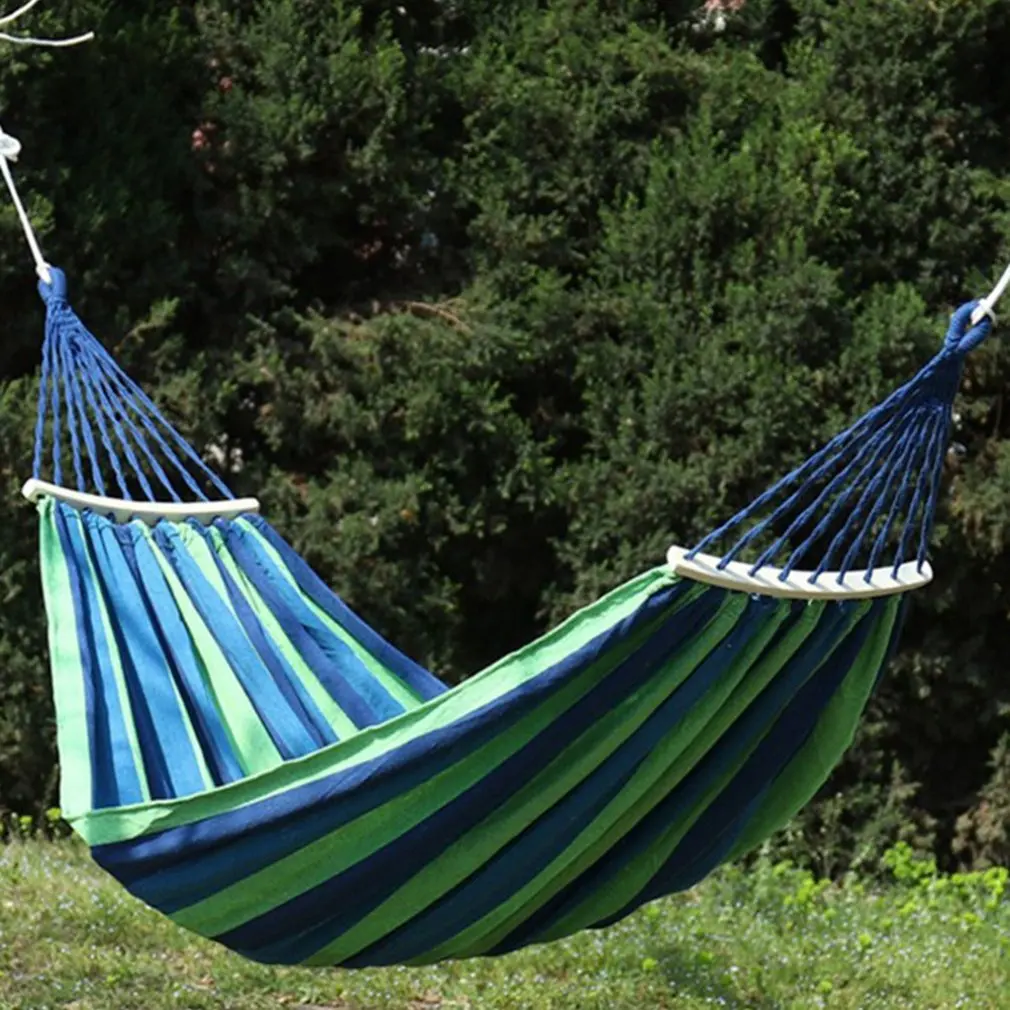 

Portable Double Camping Hammock Parachute canvas Sleeping Swing Hammock for Outdoors Backpacking Travel Beach