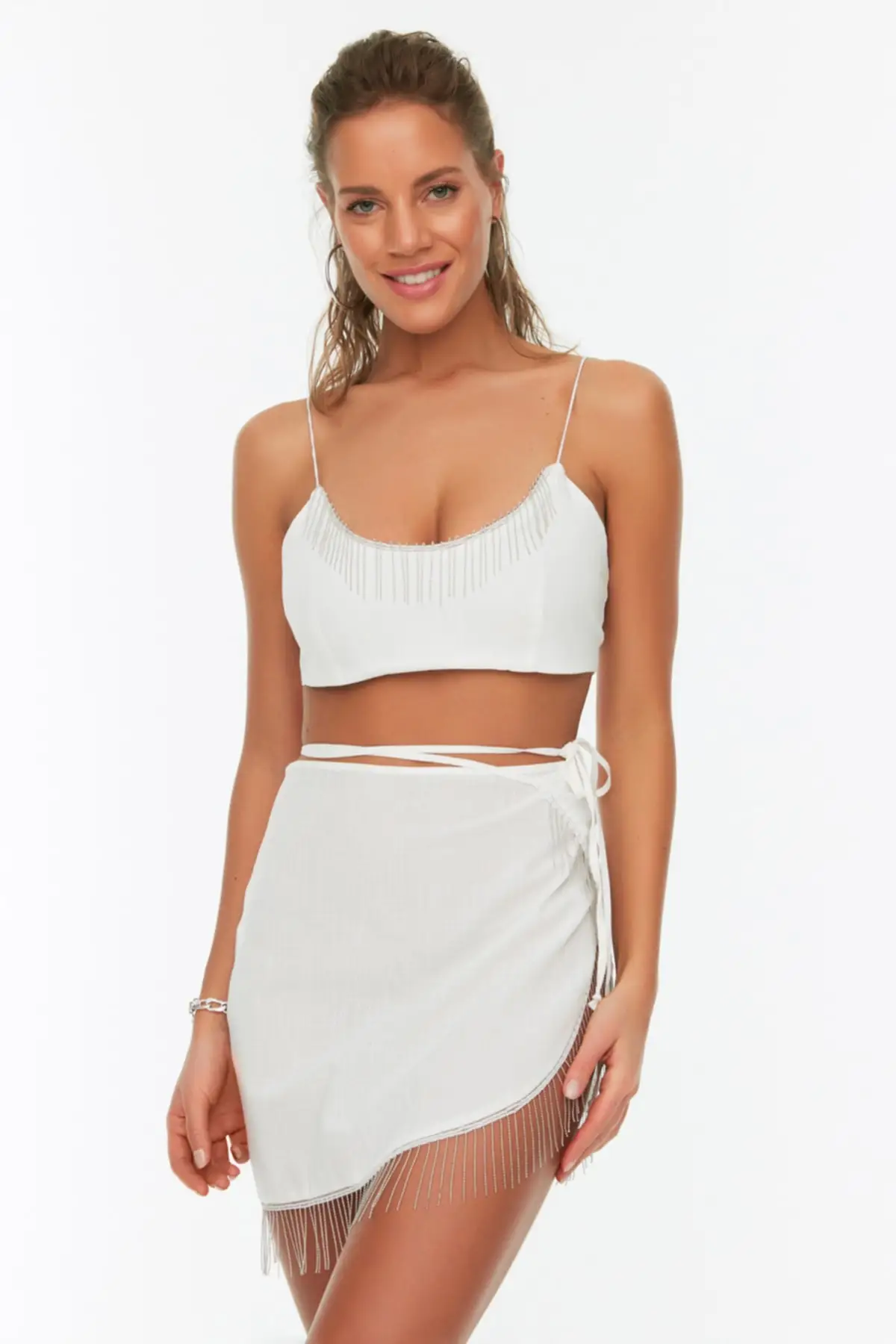 

Beaded Tassel Detail Bottom-Top Suit TBESS22AU0035