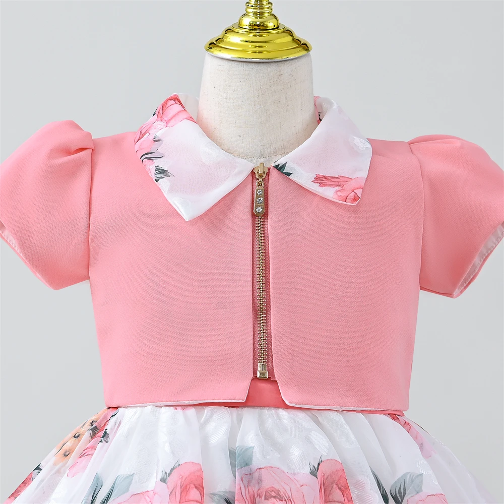 Детское платье с цветочным принтом на возраст 5-9 лет