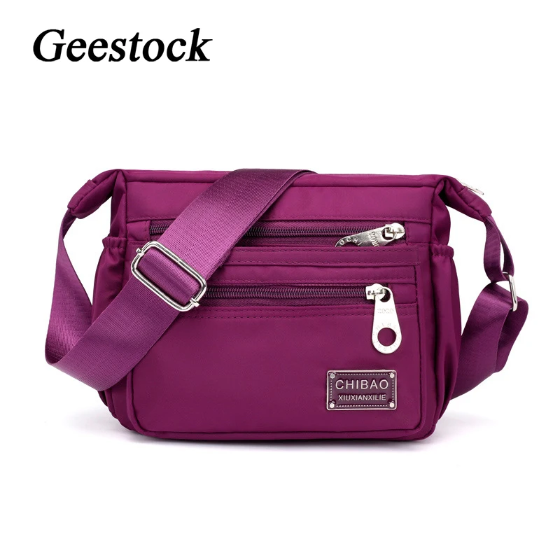 

Geestock Women's Multi-layer Crossbody Shoulder Bags Nylon Waterproof Breathable Messenger Bag Shopper Lightweight Handbag