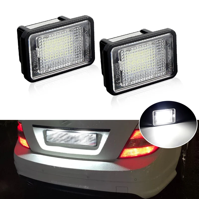 

2 шт. светодиодный светильник номерного знака, бесплатная светодиодная лампа номерного знака для Mercedes Benz GLK X204 2007 2008 2009 2010 2011-2013