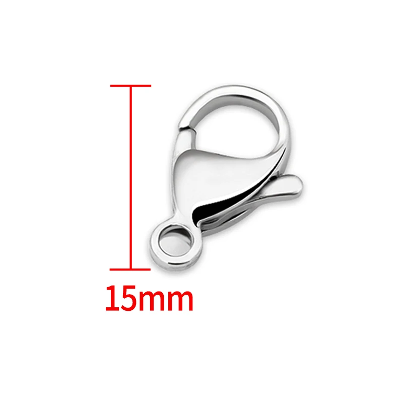 10Pcs/Lot Stainless Steel 9/10/11/12/13/15mm Lobster Clasps Hooks Connector For DIY Jewelry Making Supplies Meterials Accessorie