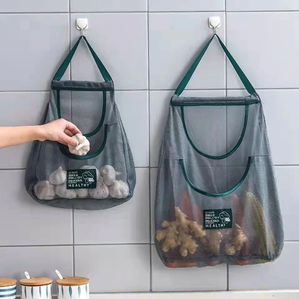 

Fruit Vegetables Shopping Storage Bags Reusable Hanging Mesh Bag Tote Net Shoulder Bag Garlic Onion Bags Eco Friendly Kitchen