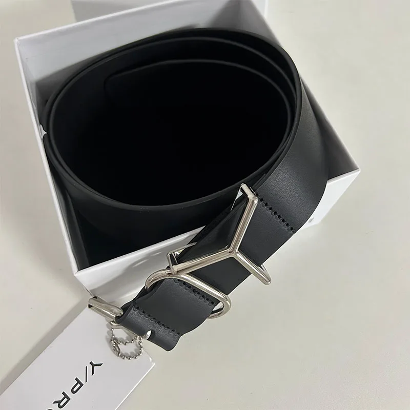 Y/PROJECT черный ремень высшего качества из воловьей кожи простой универсальный