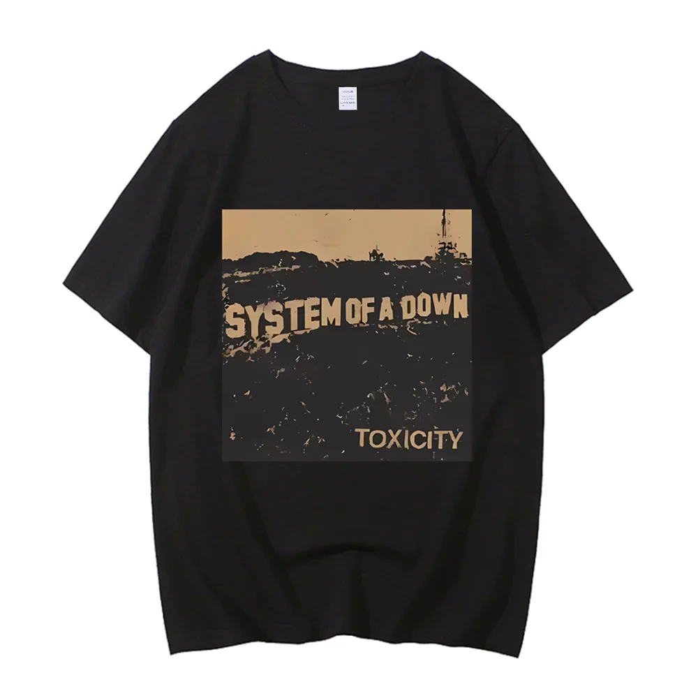 Фото System of A Down Toxicity Обложка музыкального альбома Футболка Мужская рок-футболка 90-х Альтернативная хлопковая футболка высокого качества №2