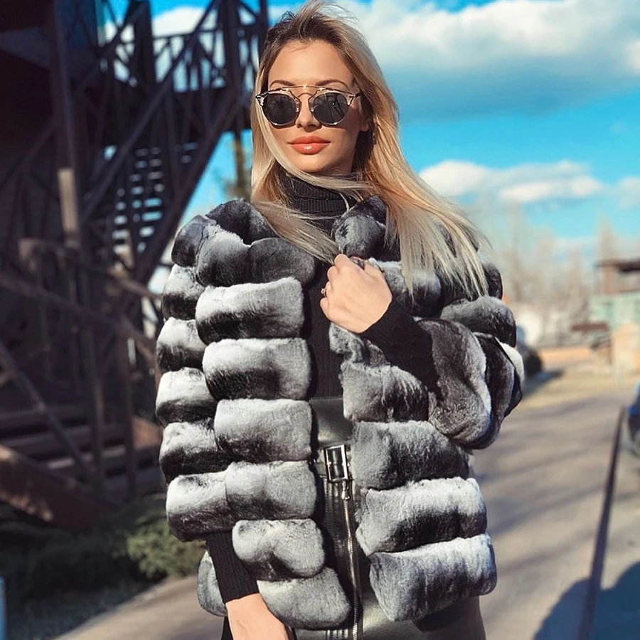 

Женская зимняя короткая Шуба с воротником-стойкой