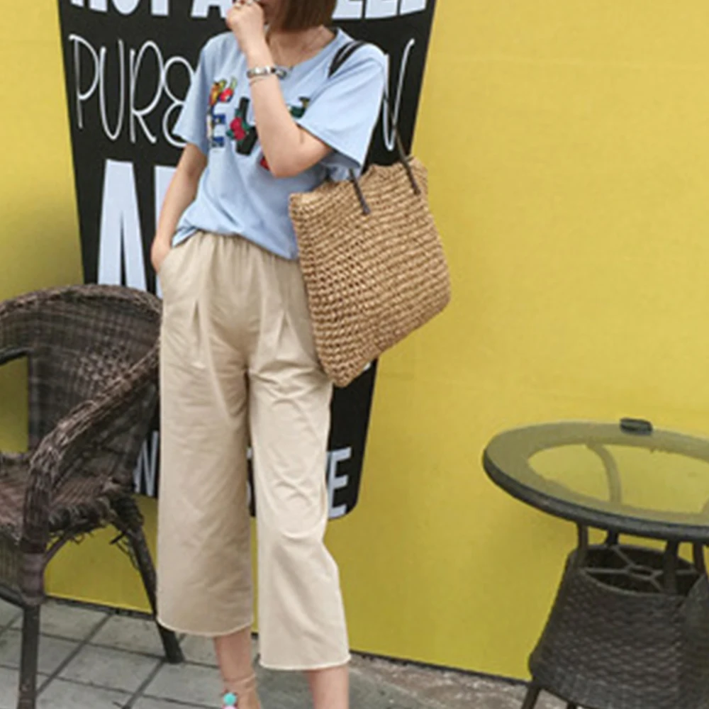 Bohemian Woven Beach Bag Women Summer Overlarge Straw Bags for Women Shoulder Bag Designer Handbag 2022 Travel Bali Shopper Tote