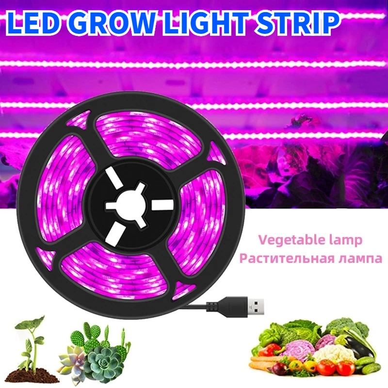 Strip 5m Led Full Spectrum Phyto Lamp Waterproof 2835 Smd Plant Flower Led Greenhouse Cultivo Hydroponic