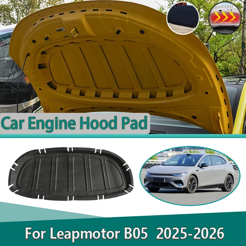 Фото Для Leapmotor B05 Lafa 5 2025 2026: Шумоизоляционный мат для капота, защита от огня и тепла, шумопоглощающий хлопок, автомобильные аксессуары №1