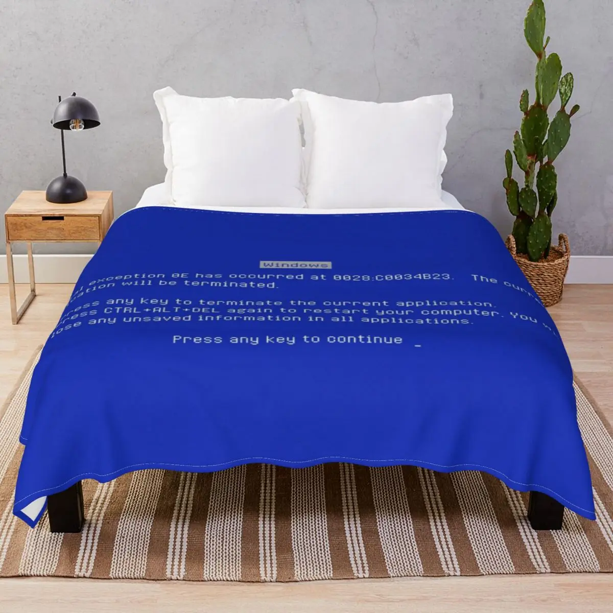 Blue Screen Of Death Blanket Fleece Autumn Super Soft Throw Blankets for Bed Sofa Travel Cinema