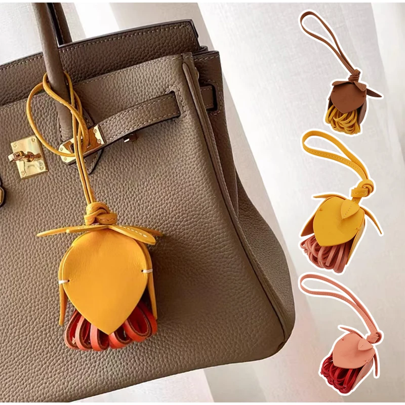 Роскошная замшевая сумка с мини-сумочкой для боулинга цветочной подвеской