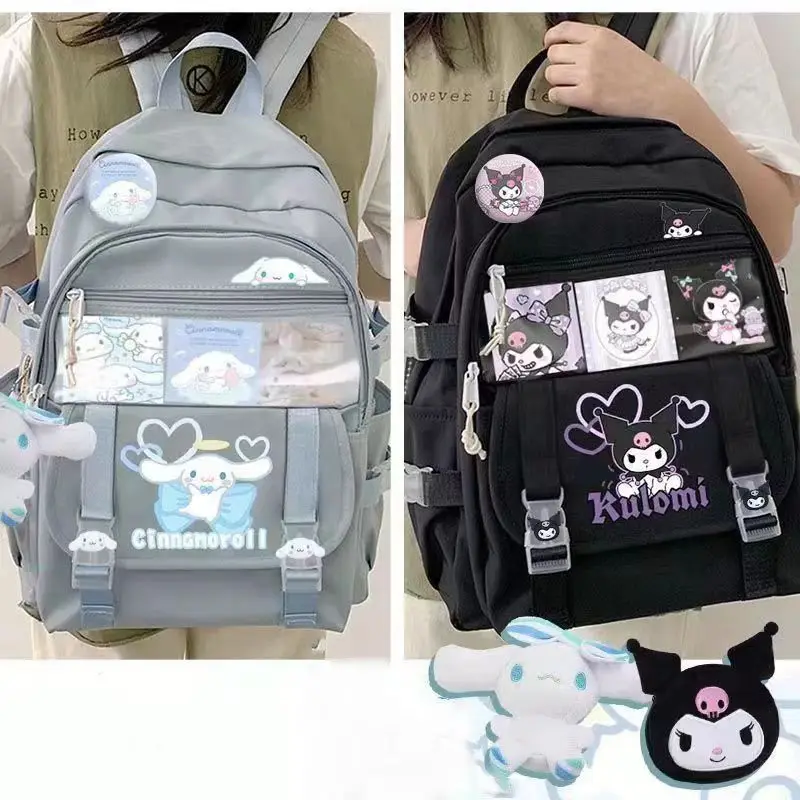 

Модный рюкзак Sanrio Kuromi My Melody Cinnamoroll Pom Purin Y2k, вместительные Наплечные сумки для девочек, школьные студенты, сумки в подарок