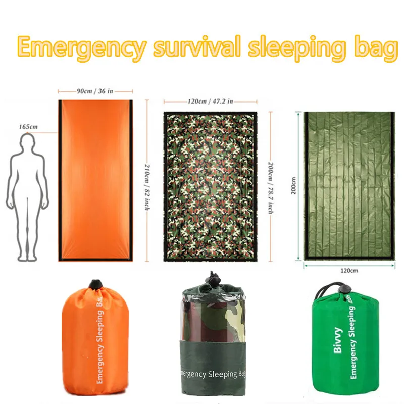 Waterproof Lightweight Thermal Emergency Sleeping Bag Bivy Sack - Survival Blanket Bags Camping, Hiking, Outdoor, Activities