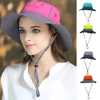 outfly women bucket hat summer colorblock sun hat men fisherman uv protection bob fishing hat with reflective adjustment cord