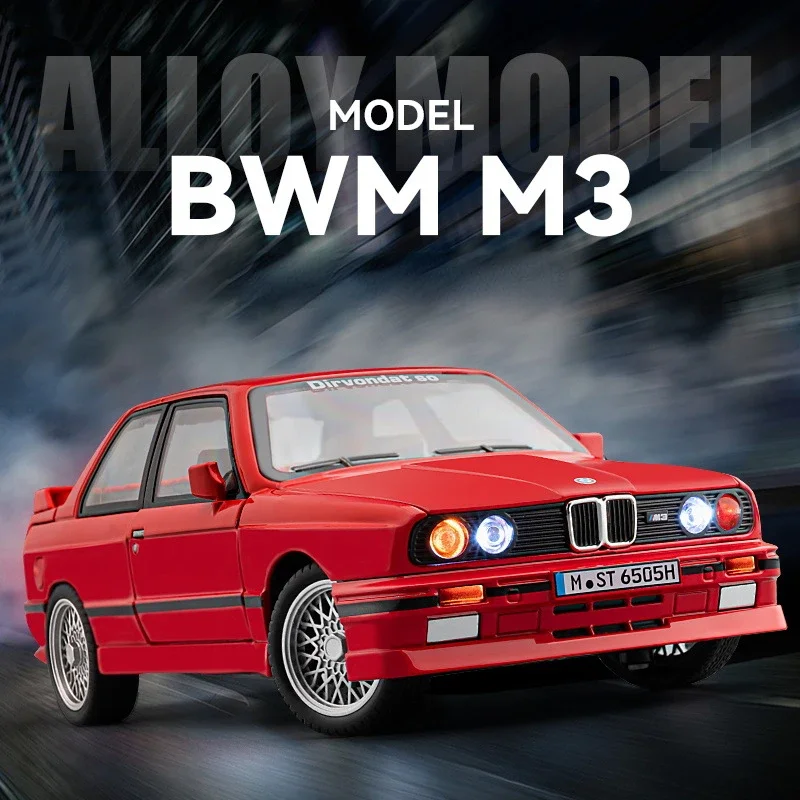 Литая классическая модель автомобиля BMW M3 в масштабе 1:24 со звуком и фотографией