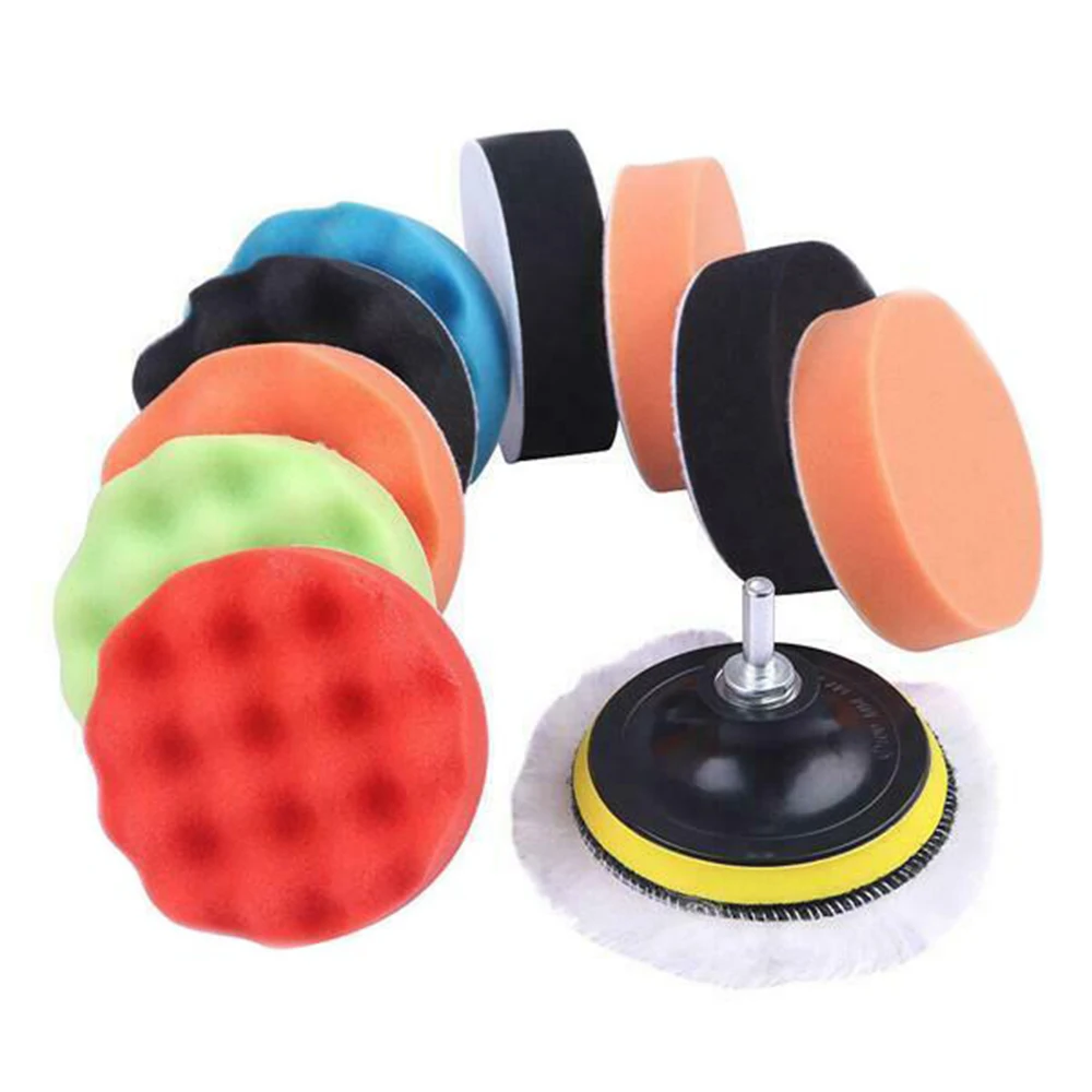 3inch Sponge Polisher Waxing Pads Buffing Cleaning Set for Polish Buffer Drill Wheel Car Polishing Removes Scratches Kit