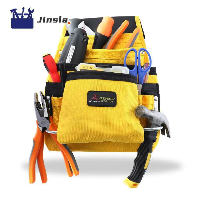 

Abrasion Resistant Light Tool Bag Oxford Electrician Tool Bag Tool Clip Organizer Waist Welt Pocket Multifunctional Storage Bag