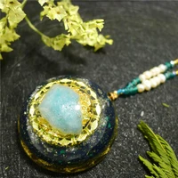 orgone pendant natural crystals and aventurine stone chakra energy orgonite pendant necklace reiki healing quartz jewelry