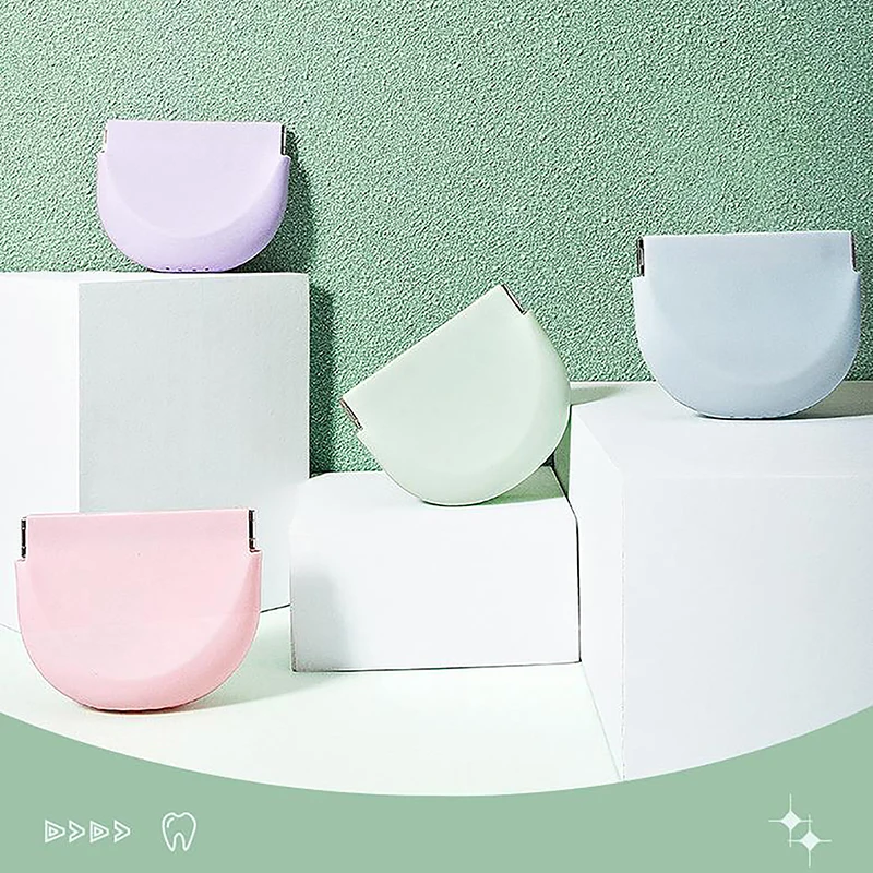 

Silicone Retainer Case Denture Storage Invisible Braces Box Mouth Guard Container False Teeth Holder