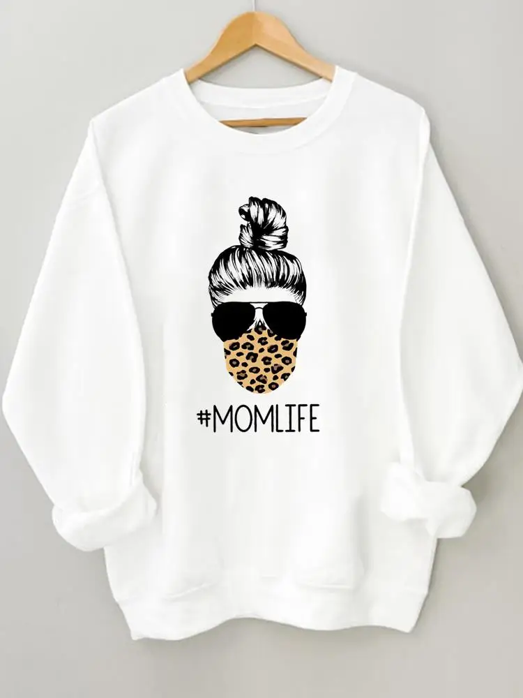 

90s Style Trend Mom Face Casual Print Graphic Sweatshirts Autumn Pullovers Spring Fashion Fall Female Women Regular Clothing