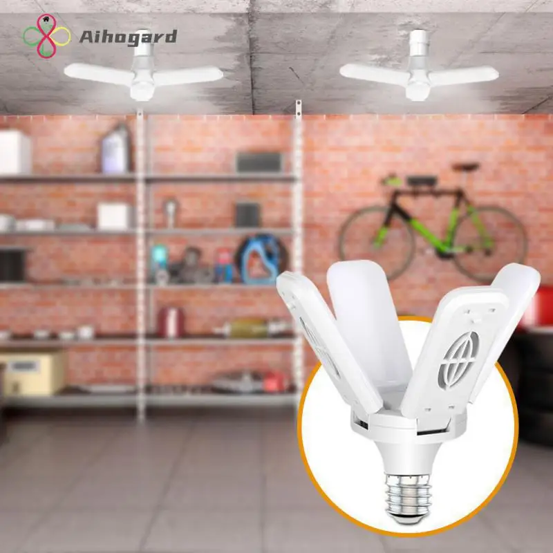 

Лампа с вентилятором, домашнее освещение для гаража, Светодиодная лампа E27, Складная Лампа, бытовая техника, регулируемая промышленная мини-лампа